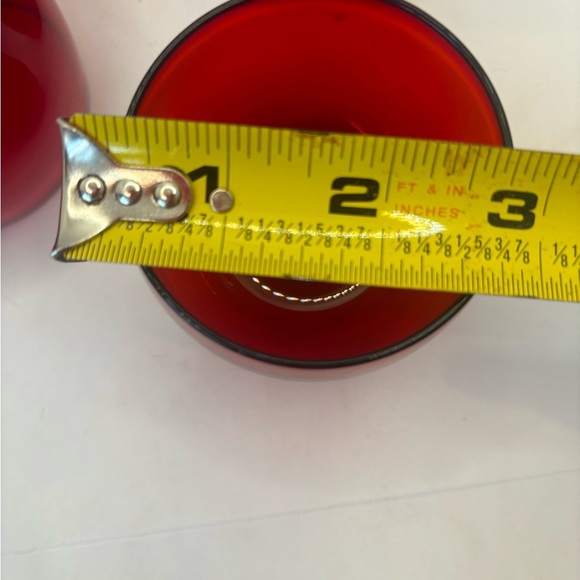 Set of four vintage ruby red small glasses - Picture 7 of 7